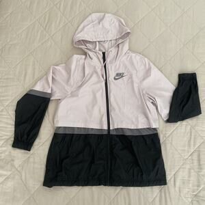 Nike Jacket Womens Small S Pink Sportswear Colorblock Windrunner Full Zip Hooded